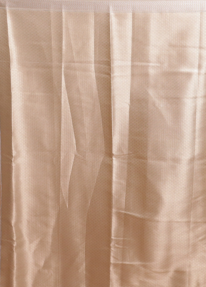 Cream Dupion Silk Saree With Blouse Piece - Image 5