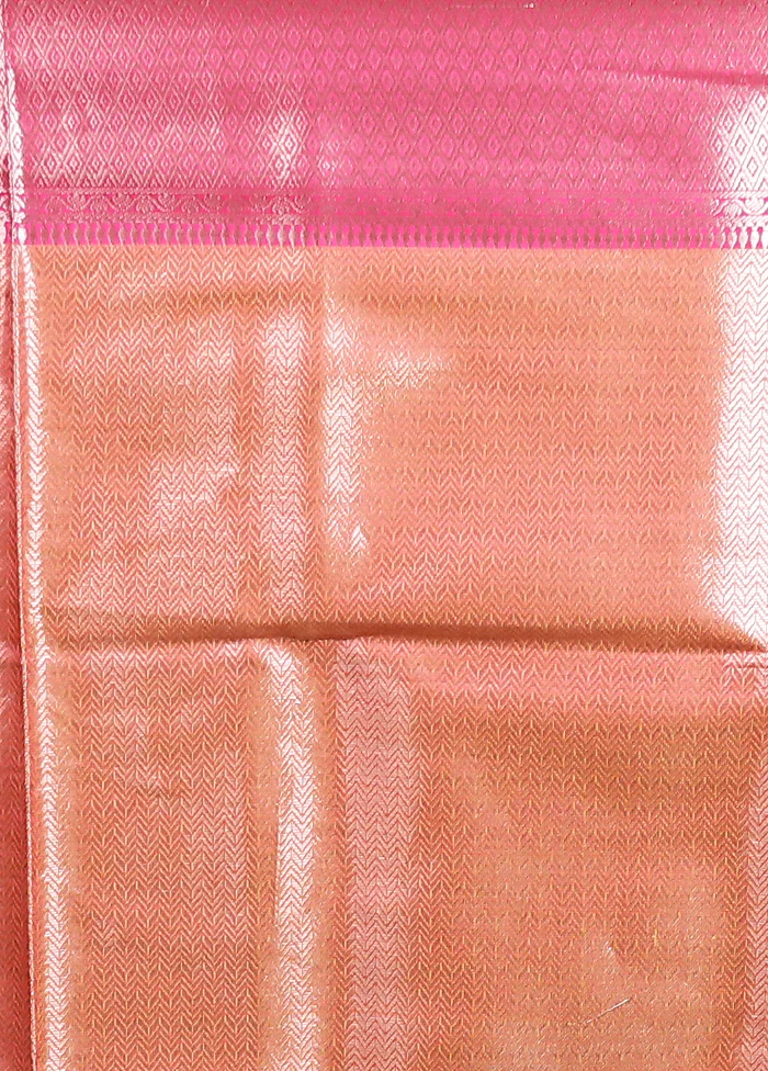 Cream Dupion Silk Saree With Blouse Piece - Image 5