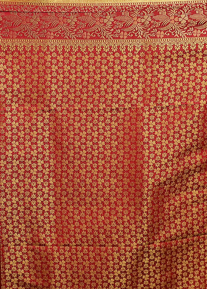 Cream Dupion Silk Saree With Blouse Piece - Image 5