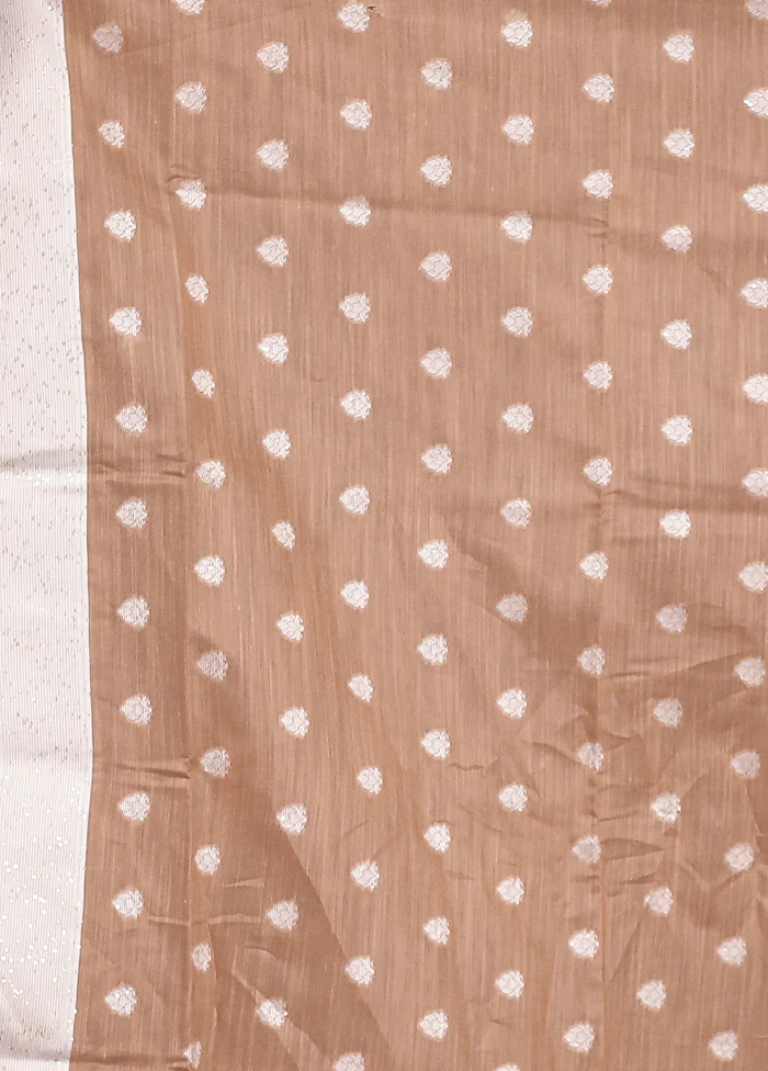 Cream Dupion Silk Saree With Blouse Piece - Image 5