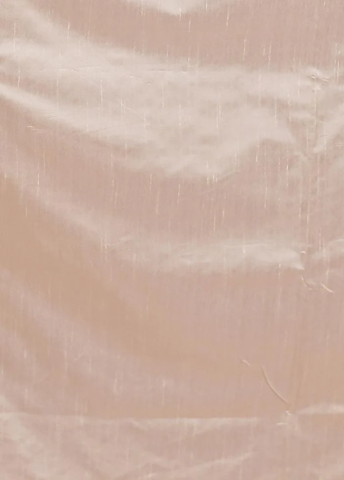 Cream Dupion Silk Saree With Blouse Piece - Image 5
