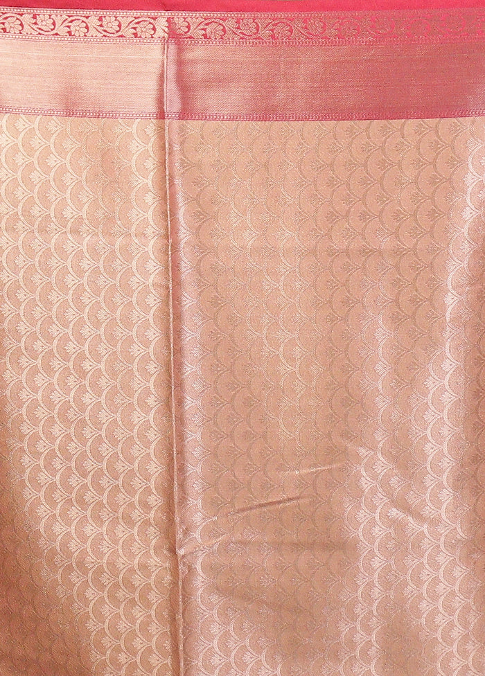 Yellow Dupion Silk Saree With Blouse Piece - Image 5