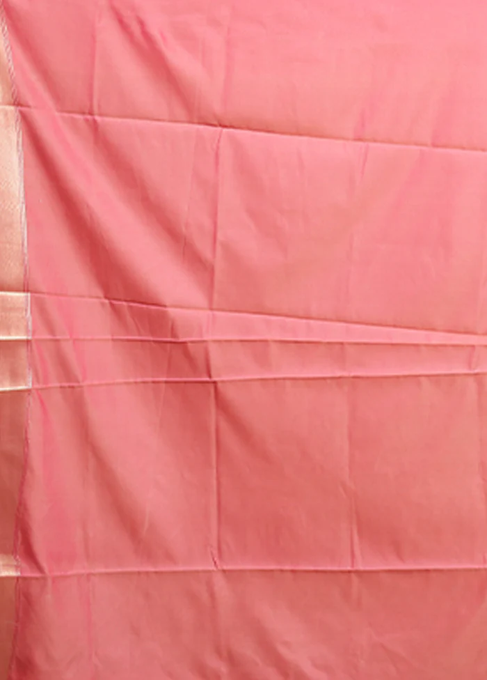 Cream Dupion Silk Saree With Blouse Piece - Image 5