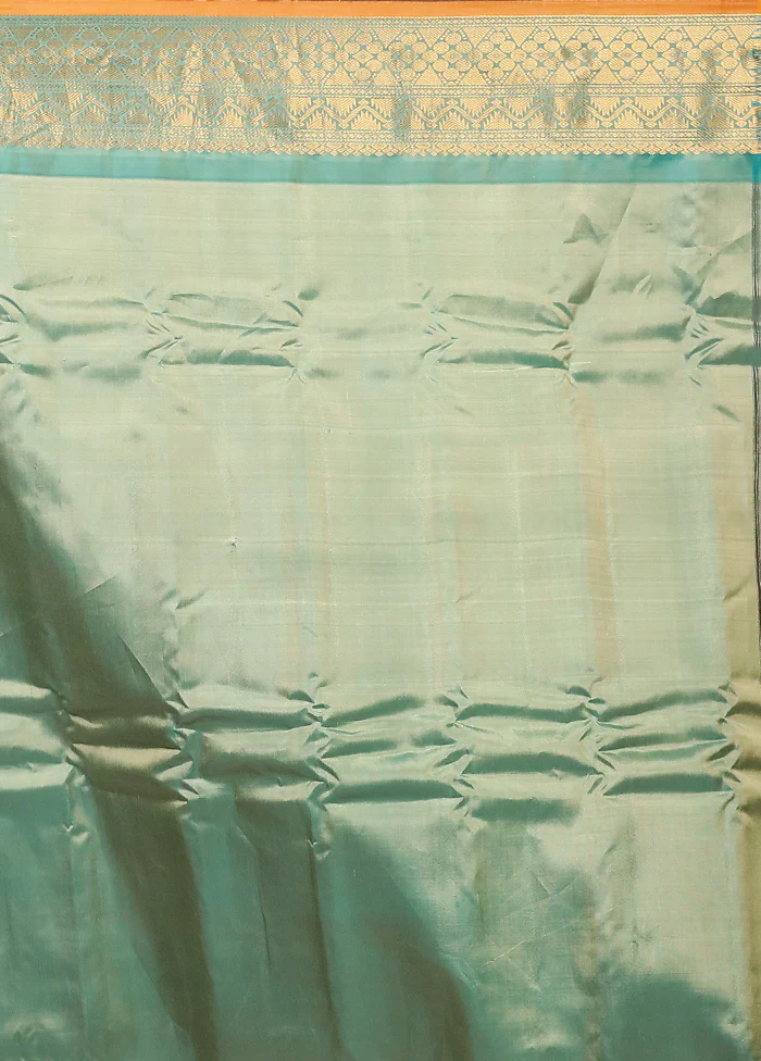 Cream Gadwal Pure Silk Saree Without Blouse Piece - Image 5