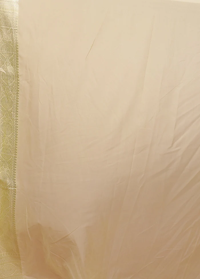 Cream Georgette Saree With Blouse Piece - Image 5