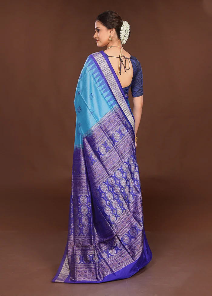 Cream Handloom Bomkai Pure Silk Saree With Blouse Piece - Image 3