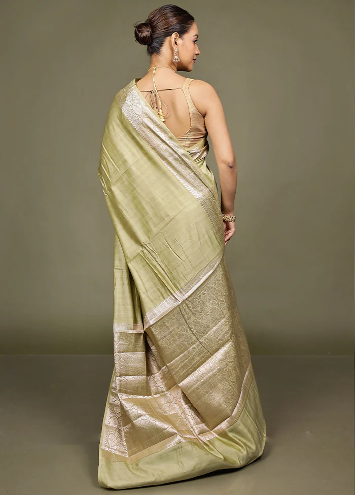 Cream Handloom Dupion Pure Silk Saree With Blouse Piece - Image 3