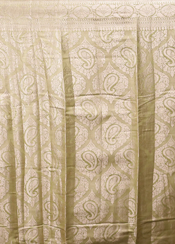 Cream Handloom Dupion Pure Silk Saree With Blouse Piece - Image 5