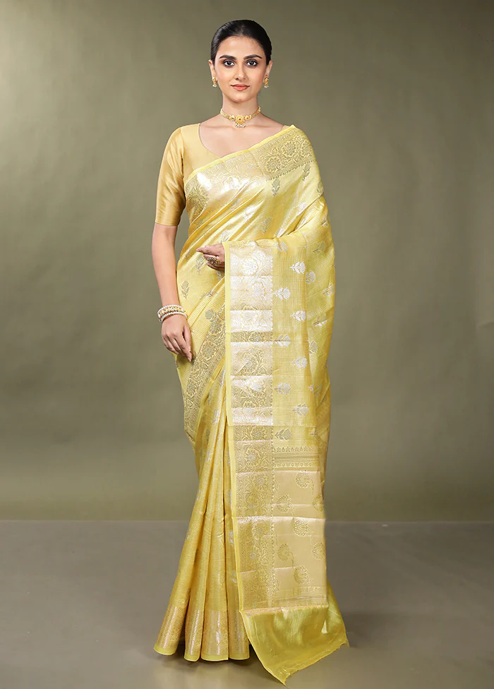 Cream Handloom Dupion Pure Silk Saree With Blouse Piece - Image 2
