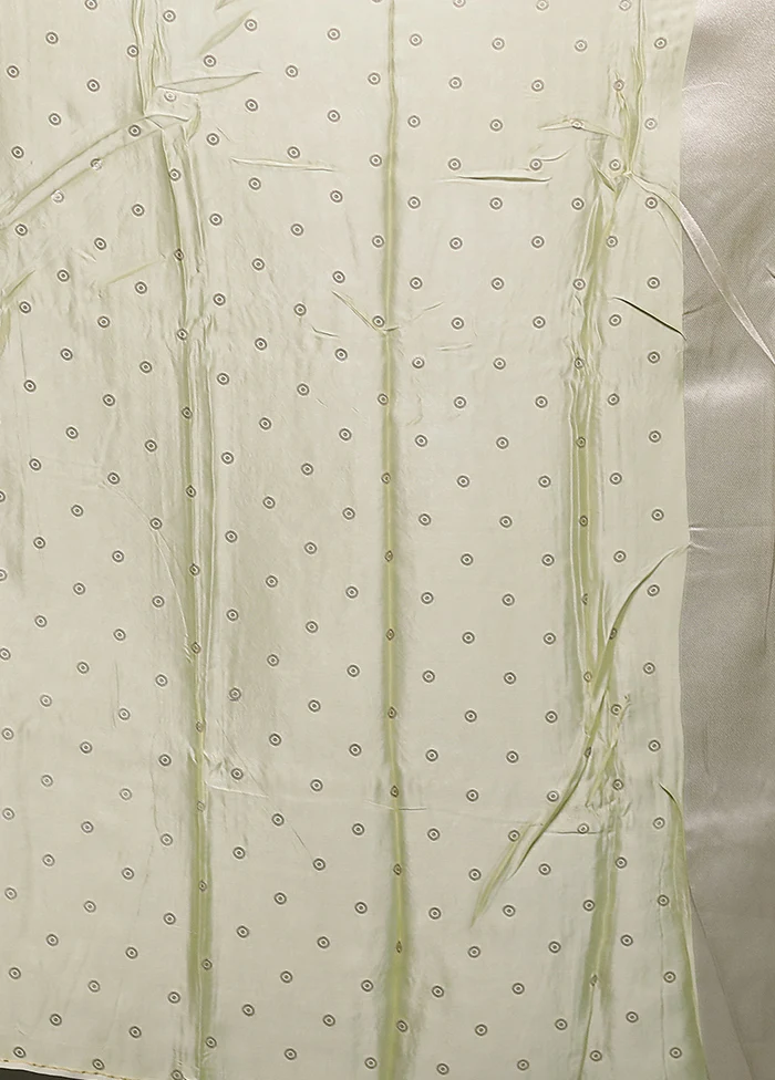Cream Handloom Dupion Silk Saree With Blouse Piece - Image 5