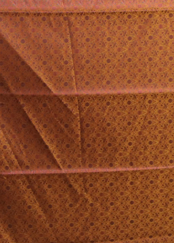 Cream Handloom Jamewar Pure Silk Saree With Blouse Piece - Image 5