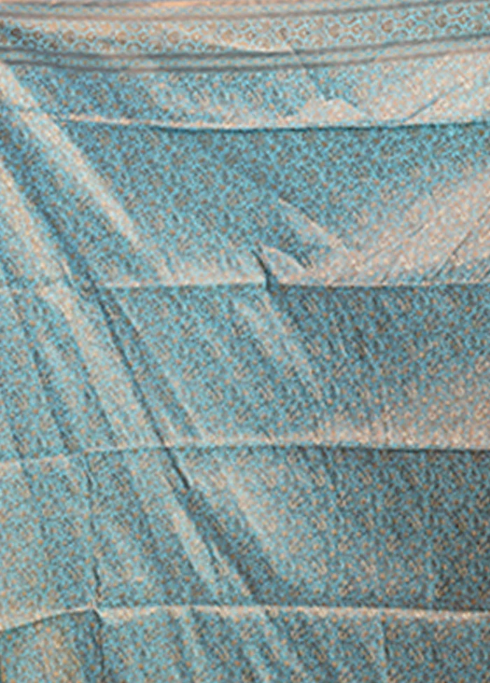 Cream Handloom Jamewar Pure Silk Saree With Blouse Piece - Image 5