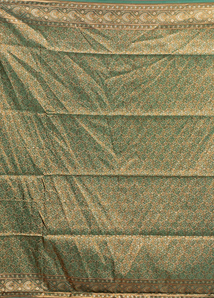 Cream Handloom Jamewar Pure Silk Saree With Blouse Piece - Image 5