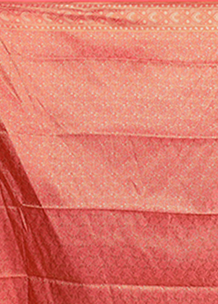Cream Handloom Jamewar Pure Silk Saree With Blouse Piece - Image 5
