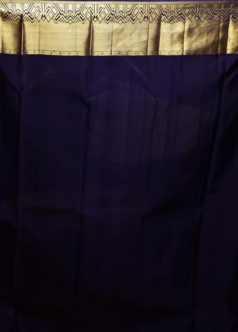 Cream Handloom Kanchipuram Pure Silk Saree With Blouse Piece - Image 6