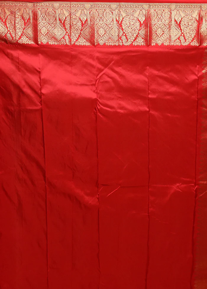 Cream Handloom Kanchipuram Pure Silk Saree With Blouse Piece - Image 5