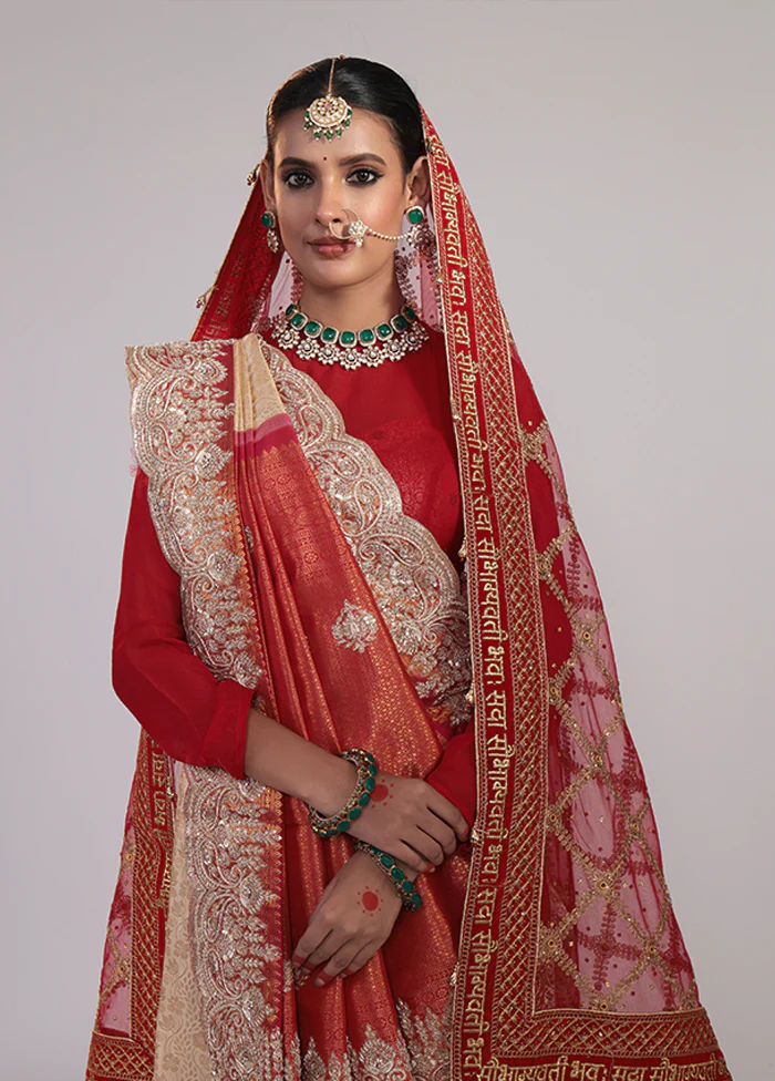 Cream Handloom Kanchipuram Pure Silk Saree With Blouse Piece - Image 2
