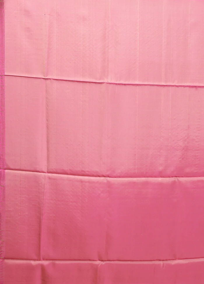 Cream Handloom Kanjivaram Pure Silk Saree With Blouse Piece - Image 5