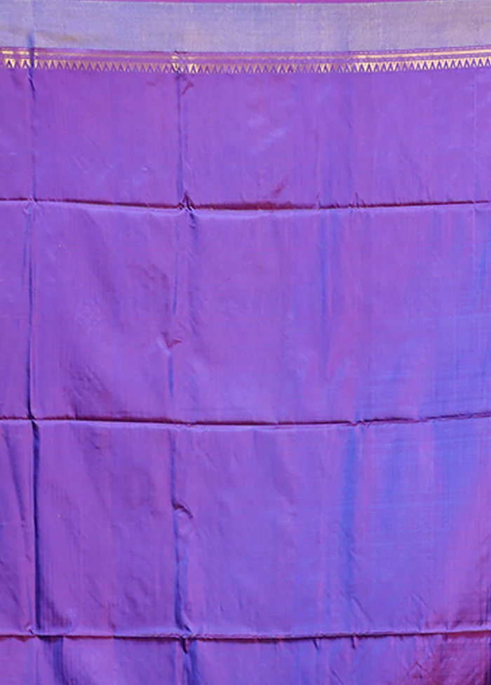 Cream Handloom Kalakshetra Pure Silk Saree With Blouse Piece - Image 5