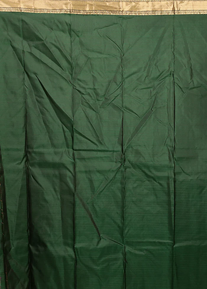 Cream Handloom Kanjivaram Pure Silk Saree With Blouse Piece - Image 5