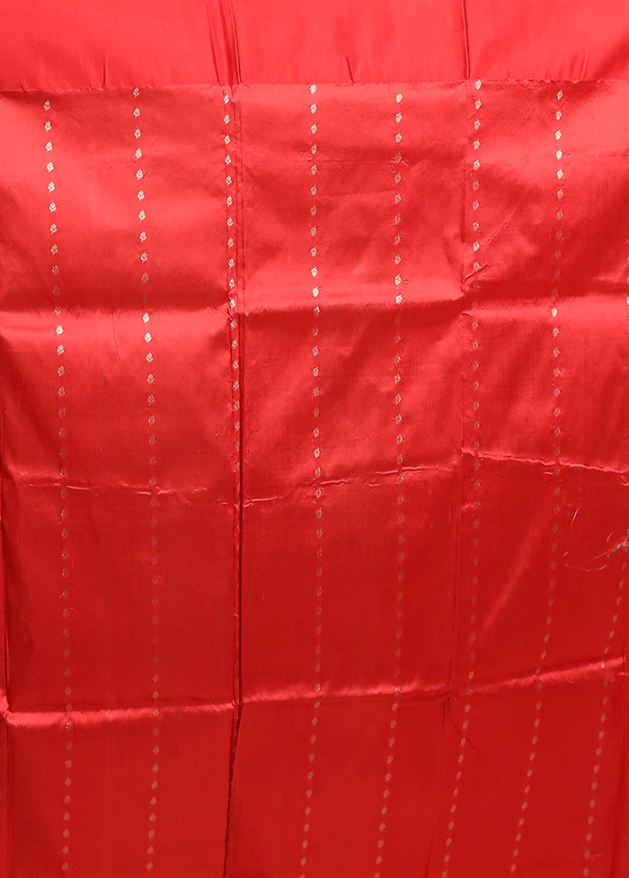 Cream Handloom Katan Pure Silk Saree With Blouse Piece - Image 5