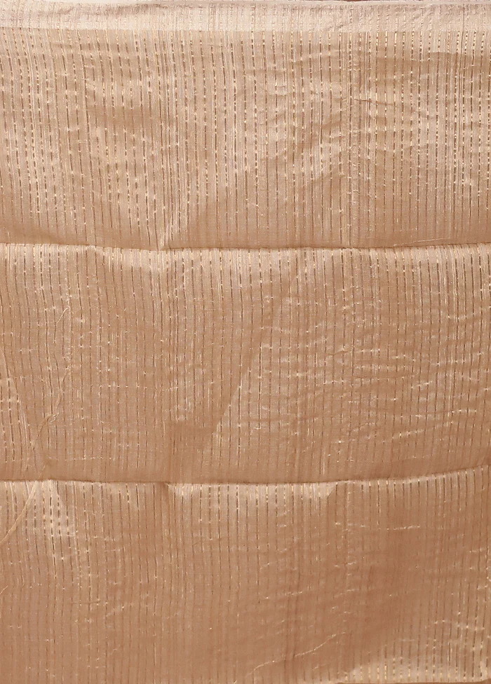 Cream Handloom Matka Pure Silk Saree With Blouse Piece - Image 5