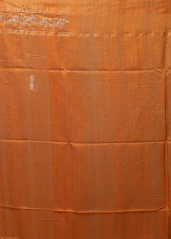 Cream Handloom Matka Pure Silk Saree With Blouse Piece - Image 5