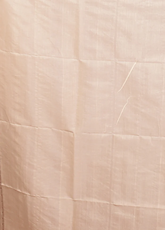 Cream Handloom Matka Pure Silk Saree With Blouse Piece - Image 5