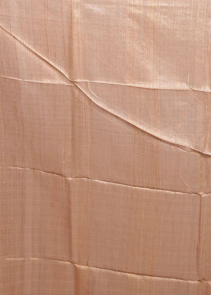 Cream Handloom Matka Pure Silk Saree With Blouse Piece - Image 5