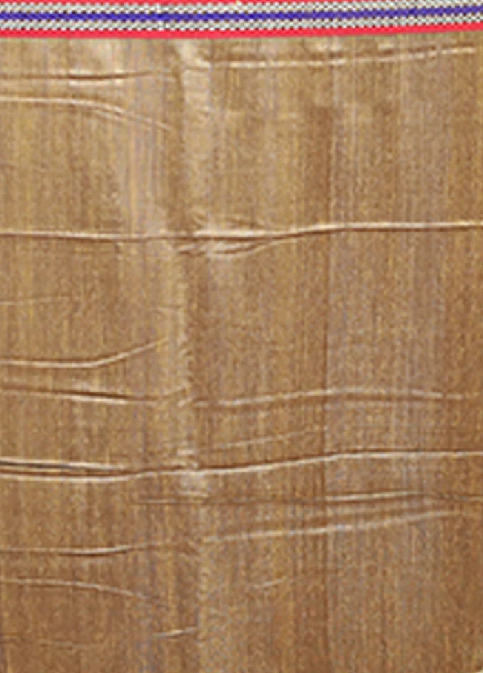 Cream Handloom Matka Pure Silk Saree With Blouse Piece - Image 5