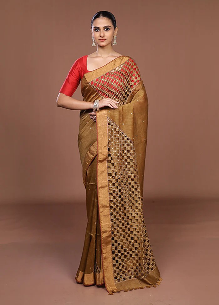 Cream Handloom Matka Pure Silk Saree With Blouse Piece - Image 2
