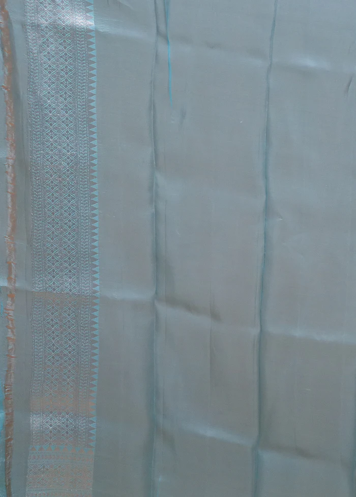 Cream Handloom Pure Organza Saree With Blouse Piece - Image 5