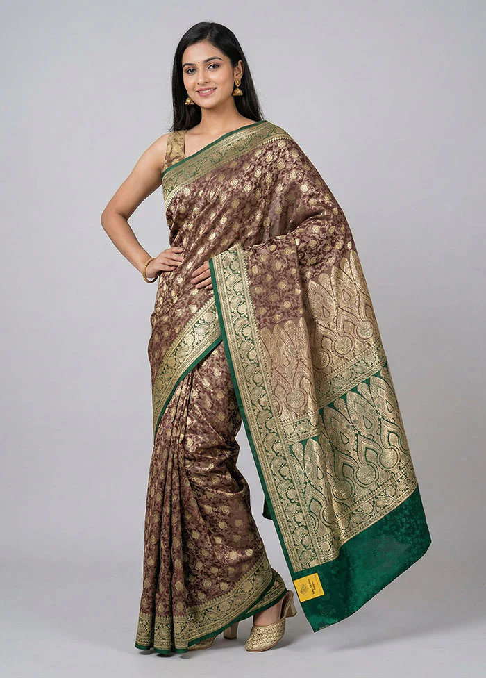 Cream Handloom Tanchoi Pure Silk Saree With Blouse Piece