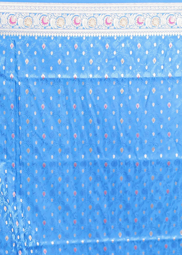 Cream Handloom Tanchoi Pure Silk Saree With Blouse Piece - Image 5