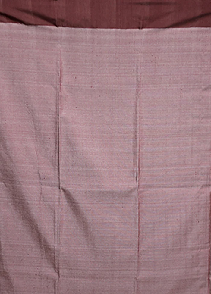 Cream Handloom Tussar Pure Silk Saree With Blouse Piece - Image 5