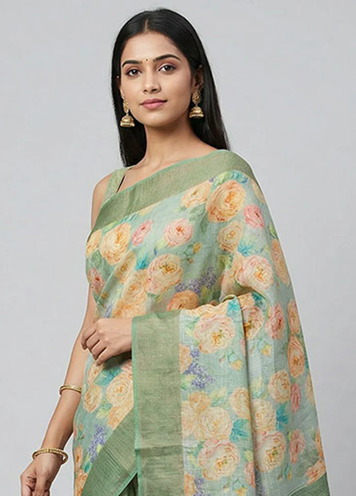 Cream Handloom Tussar Pure Silk Saree With Blouse Piece - Image 2