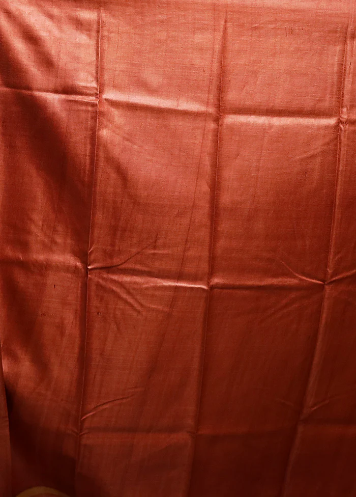 Cream Handloom Tussar Pure Silk Saree With Blouse Piece - Image 5