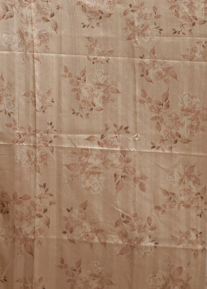 Cream Handloom Tussar Pure Silk Saree With Blouse Piece - Image 5