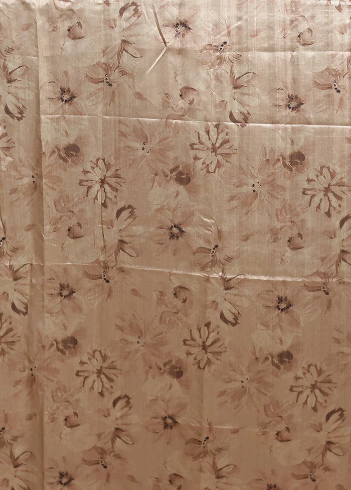 Cream Handloom Tussar Pure Silk Saree With Blouse Piece - Image 5