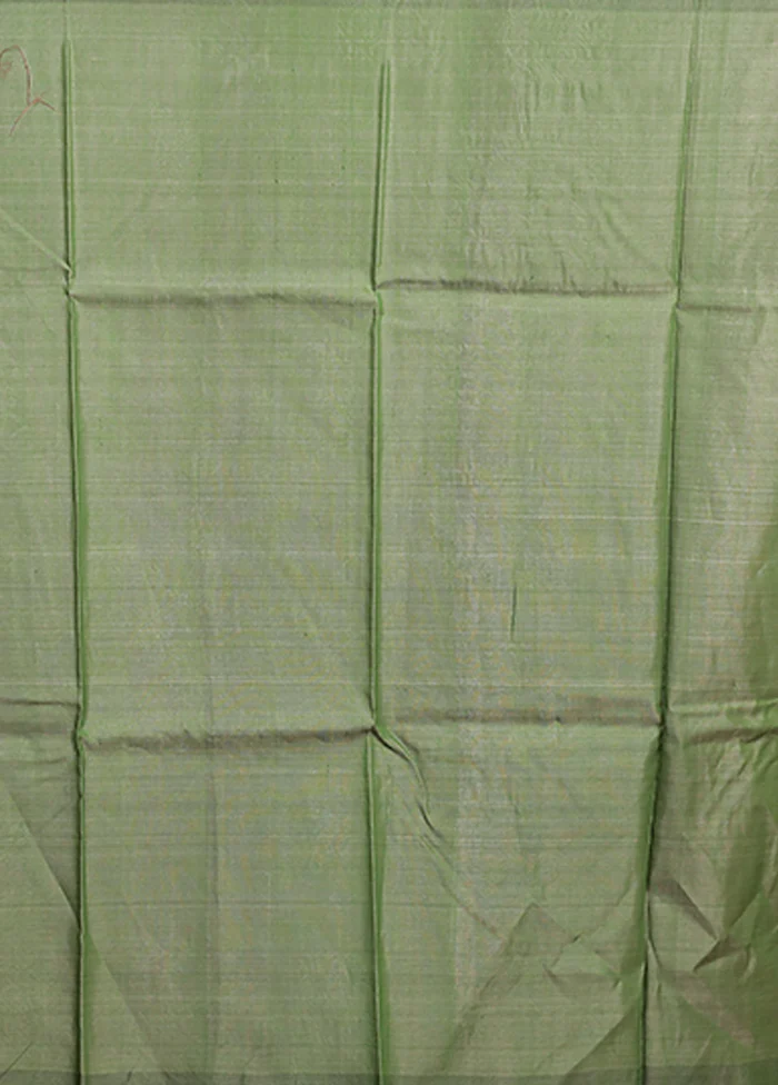 Cream Handloom Tussar Pure Silk Saree With Blouse Piece - Image 5