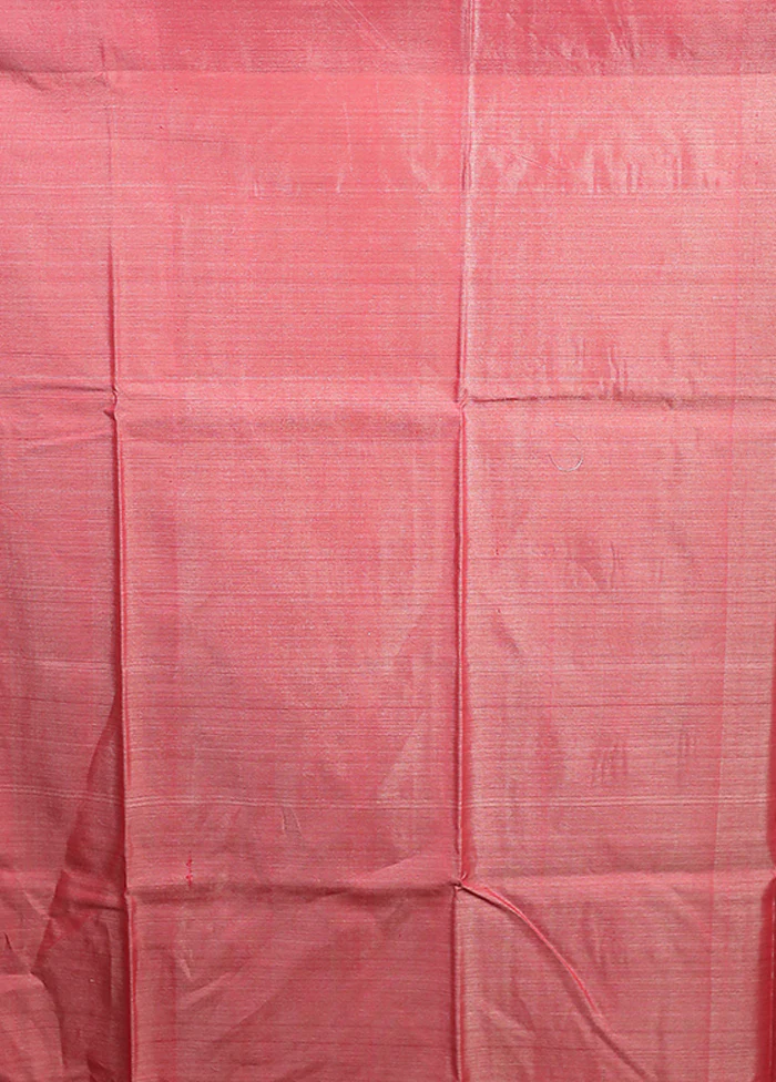Cream Handloom Tussar Pure Silk Saree With Blouse Piece - Image 5