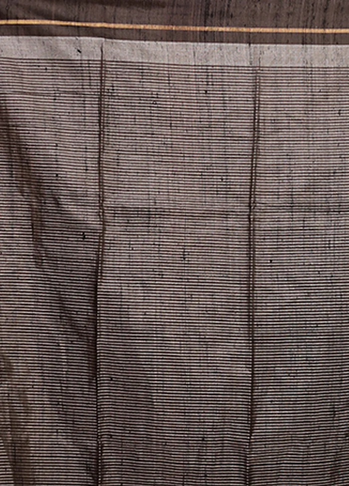 Cream Handloom Tussar Pure Silk Saree With Blouse Piece - Image 4