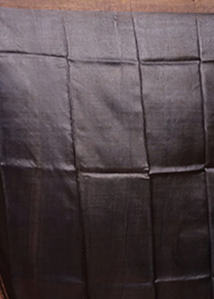 Cream Handloom Tussar Pure Silk Saree With Blouse Piece - Image 5