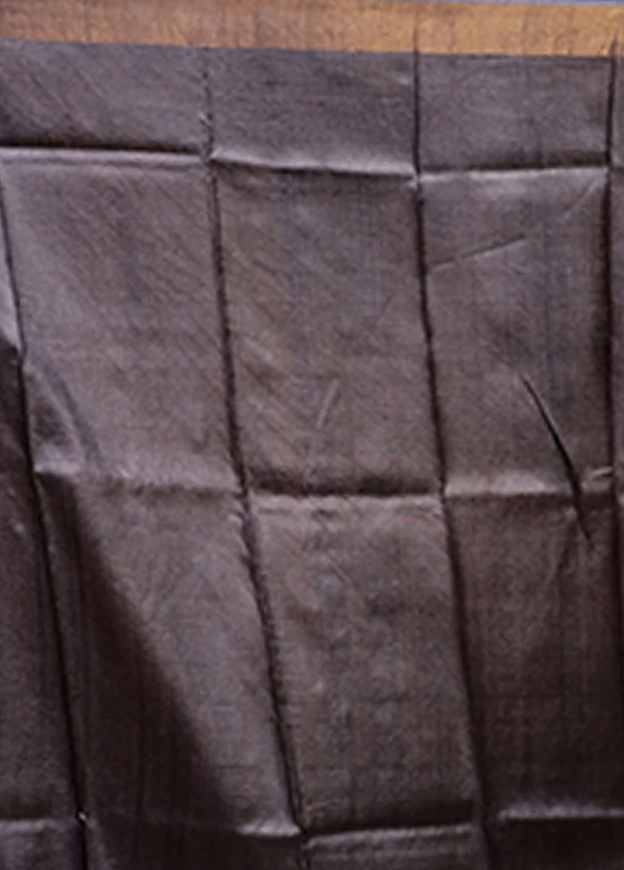 Cream Handloom Tussar Pure Silk Saree With Blouse Piece - Image 5