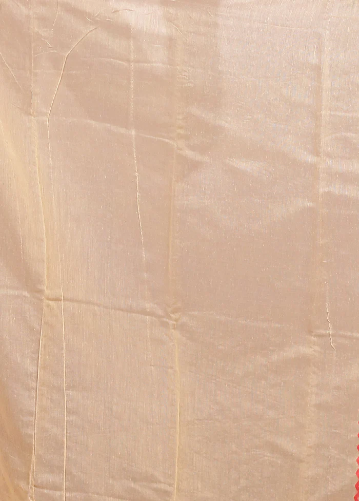 Cream Jamdani Cotton Saree Without Blouse Piece - Image 5