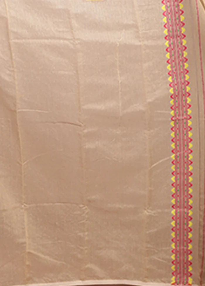 Cream Jamdani Cotton Saree Without Blouse Piece - Image 5