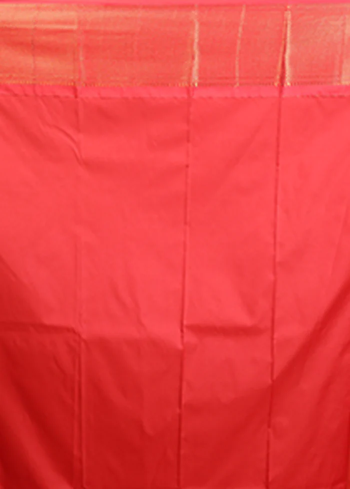 Cream Kanjivaram Silk Saree With Blouse Piece - Image 5