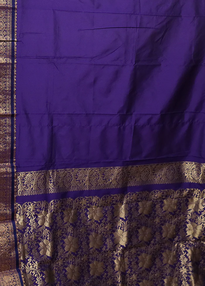 Cream Kanjivaram Silk Saree With Blouse Piece - Image 5