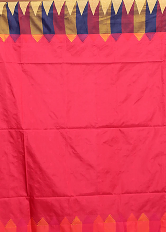 Cream Kanjivaram Silk Saree With Blouse Piece - Image 5