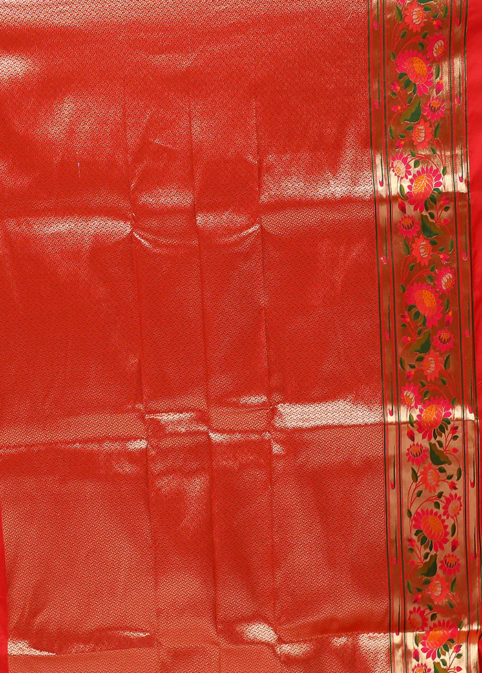 Cream Katan Silk Saree With Blouse Piece - Image 5
